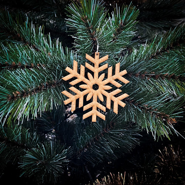 Weihnachtskugel - Schneeflocken-Eichenholz